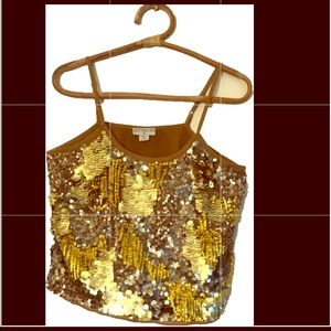 🎄Gold Sequin Strappy Top Cotton On